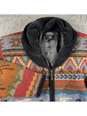 Icelandic Sweater Men's S Brown Wool Blend Vintage Full Zip